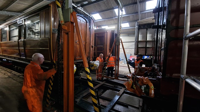 East gangway plate about to be lifted